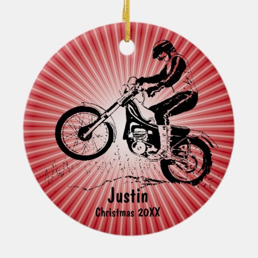 Dirt Bike Rider Ornament (Achterkant)
