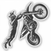Dirt Bike Rider Sticker (Voorkant)