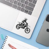 Dirt Bike Rider  Sticker (Laptop met iPhone)