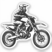Dirt Bike Rider Sticker (Voorkant)