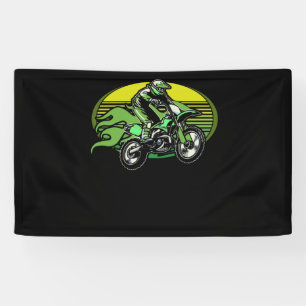 Dirt Bike Rider Tracks Neon Green Youth Spandoek