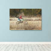 Dirt Bike Riding Canvas Afdruk (Insitu (Houten vloer))
