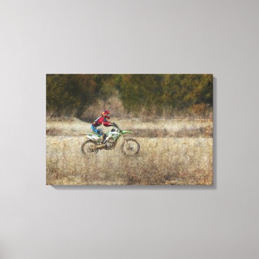 Dirt Bike Riding Canvas Afdruk (Voorkant)