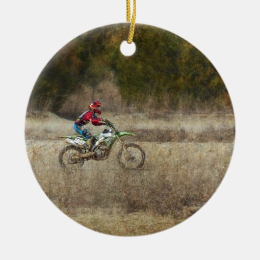 Dirt Bike Riding Keramisch Ornament (Voorkant)
