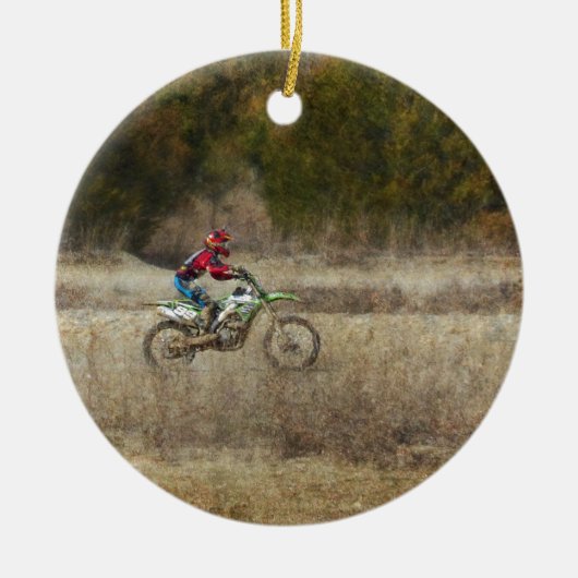 Dirt Bike Riding Keramisch Ornament (Voorkant)
