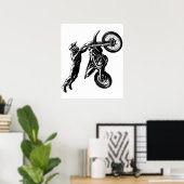 Dirt Bike Rijder Poster (Thuiskantoor)
