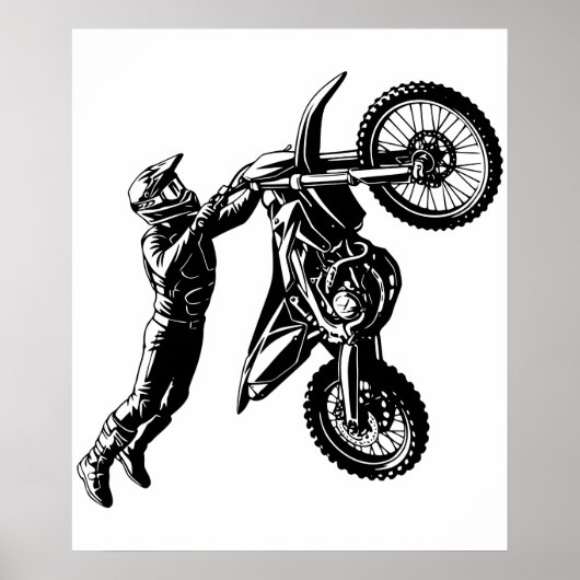 Dirt Bike Rijder Poster (Voorkant)
