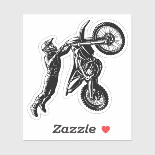 Dirt Bike Rijder Sticker (Vel)