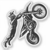 Dirt Bike Rijder Sticker (Voorkant)