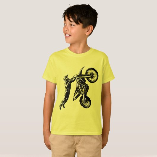 Dirt Bike Rijder T-shirt (Voorkant volledig)