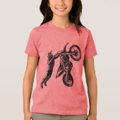 Dirt Bike Rijder Tri-Blend Shirt (Voorkant)