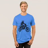 Dirt Bike Rijder Tri-Blend Shirt (Voorkant volledig)