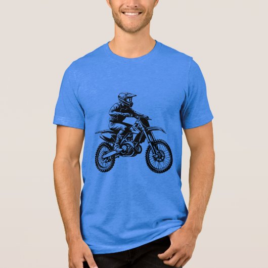 Dirt Bike Rijder Tri-Blend Shirt (Voorkant)