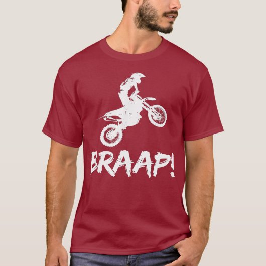 Dirt Bike Silhouette Braap 2 Stroke Supercross T-shirt (Voorkant)