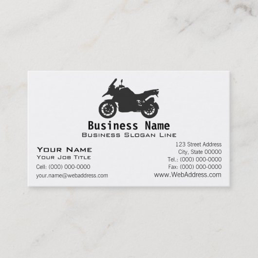 Dirt Bike Silhouette Visitekaartje (Voorkant)