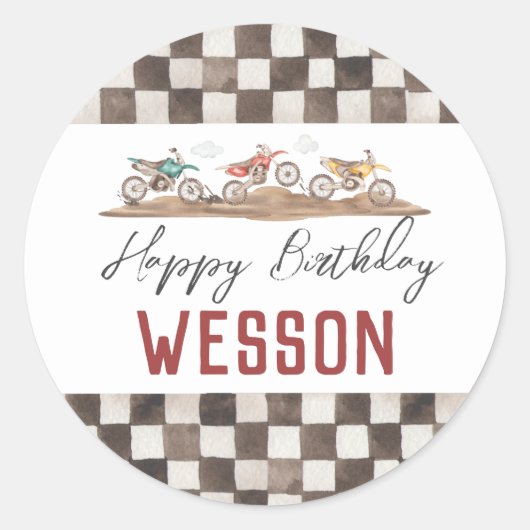 Dirt Bike Stickers, motorfietstickers Ronde Sticker (Voorkant)