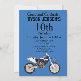 Dirt Bike Thema Sport Kids Verjaardagsuitnodiginge Kaart
