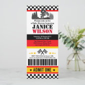 Dirt Bike Ticket Pass Baby shower Kaart (Staand voorkant)