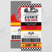 Dirt Bike Ticket Pass Baby shower Kaart (Voorkant / Achterkant)