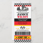 Dirt Bike Ticket Pass Baby shower Kaart (Voorkant)