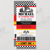 Dirt Bike Ticket Pass Birthday Kaart (Voorkant / Achterkant)