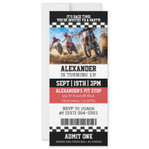Dirt Bike Ticket Verjaardagsfeestje
