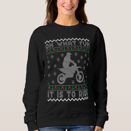 Dirt Bike Ugly Christmas Motocross make fun And Ri Trui (Voorkant)