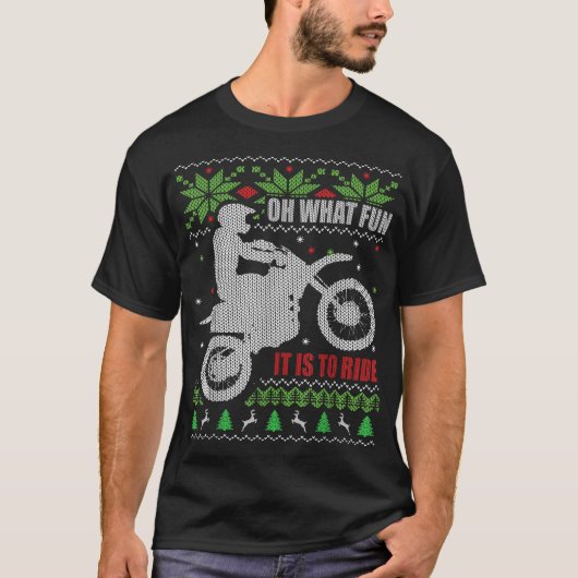 Dirt Bike Ugly kerstmotocross wat leuk is T-shirt (Voorkant)