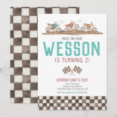 Dirt Bike Uitnodiging, Motor Uitnodiging (Voorkant / Achterkant)