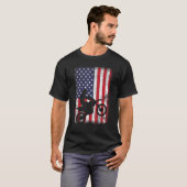 Dirt Bike Usa Flag Costume Motocross Amerikaanse v T-shirt (Voorkant volledig)