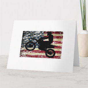 Dirt Bike USA Flag T-Shirt Motocross American Flag Kaart