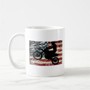 Dirt Bike USA Flag T-Shirt Motocross American Flag Koffiemok