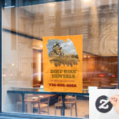 Dirt Bike Verhuur Aangepast Raamsticker (Cafe Raam)