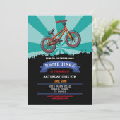 Dirt Bike Verjaardag Uitnodiging Rijden Modder Fun (Staand voorkant)