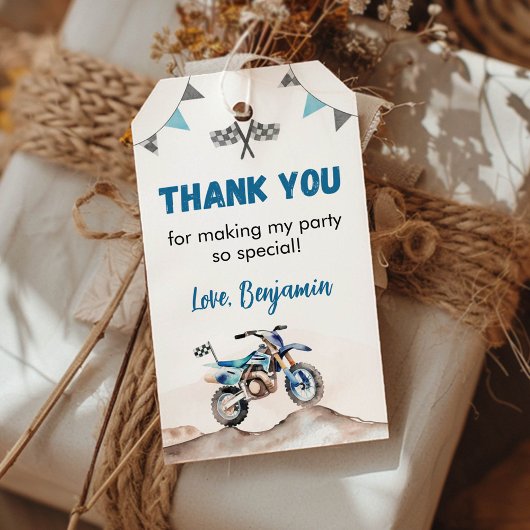 Dirt Bike Verjaardagsfeest Dank Je Cadeaulabel