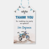 Dirt Bike Verjaardagsfeest Dank Je Cadeaulabel (Voorkant)