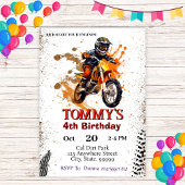 Dirt Bike verjaardagsfeestje Kaart