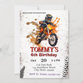 Dirt Bike verjaardagsfeestje Kaart (Voorkant)