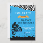 Dirt bike-verjaardagsuitnodiging kaart (Voorkant)