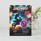 Dirt Bike verjaardagsuitnodiging | Racing Invite Kaart (Staand voorkant)