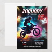 Dirt Bike verjaardagsuitnodiging | Racing Invite Kaart (Voorkant / Achterkant)