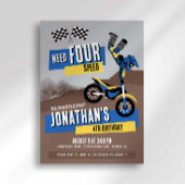 Dirt Bike Verjaardagsuitnodiging Vier Snelheid Nod Kaart