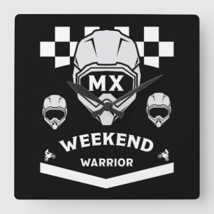 Dirt Bike Weekend Warrior Motocross Rider Vierkante Klok