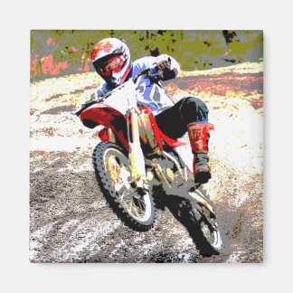 Dirt Bike Wheeling in de Modder in Kleur Magneet