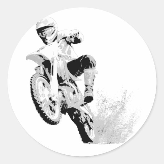 Dirt Bike Wheeling in Mud Ronde Sticker (Voorkant)