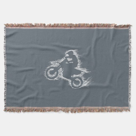 DIRT BIKE ( witte krabbel ) Deken (Voorkant)