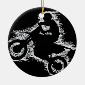 DIRT BIKE ( witte krabbel ) Keramisch Ornament (Voorkant)
