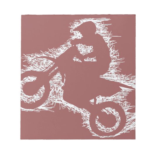 DIRT BIKE ( witte krabbel ) Notitieblok (Voorkant)