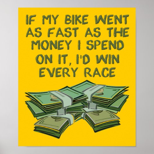 Dirt Bike Zo Snel Als Geld Grappige Motocross Post Poster (Voorkant)