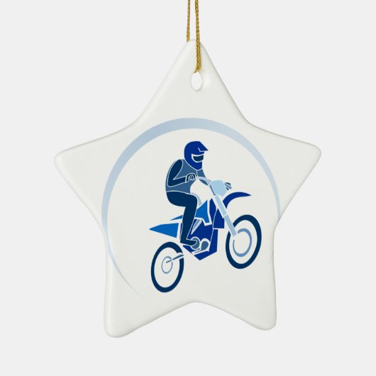 Dirt Biker Vector Biking Keramisch Ornament (Rechts)